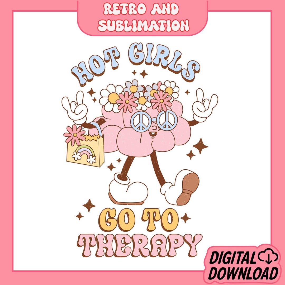 Hot Girls Go to Therapy Png, Brain Flower Png, Mental Health Png ...