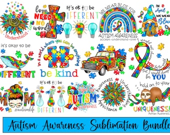 Autism Awareness Png Bundle, Love need no word PNG, its ok to be different autism png,In April We Wear Blue Autism Awareness,Autism Puzzle