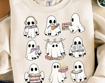 Ghost And Book Png, Teacher Halloween Png, Book Lover Png, Teacher Ghost Png, Ghost Halloween Png, Ghost Png, Digital Download