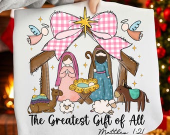 Nativity Sublimation Design: Christian Christmas PNG Clipart (Digital File)