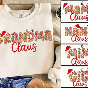 Christmas Grandma Claus Png Bundle, Mama Gigi Nana Claus Png, Christmas Family Matching Png, Christmas Reindeer Png, Christmas Shirt, Xmas