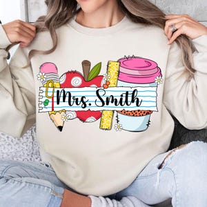 Personalized Teacher Life Png, Back to School Png,  Custom Teacher Name, Teacher Appreciation Gift, Cute School Supplies, Digital Download