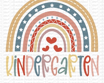 Kindergarten Regenbogen svg, Retro zurück zu Schule svg, Erster Schultags svg, Lehrerleben svg, Regenbogen-Lehrer-Svg, Kinder-Grade-Level-Svg