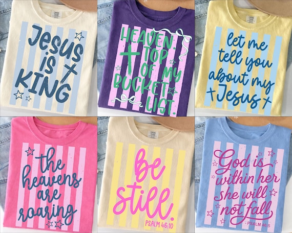 Retro Striped Christian PNG Bundle: Faith Png, Religious Png, Jesus is King, Bible Verse (Digital Download)