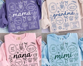 Coquette Mother's Day PNG Bundle: Cottagecore Floral Mama Png, Grandma Mama Nana Mimi Png, Trendy Mom Design