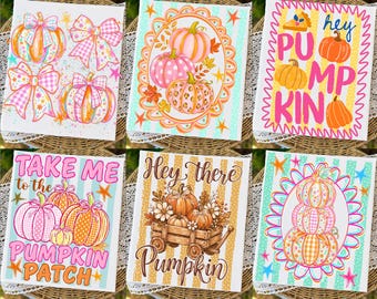 Preppy Pumpkin Patch PNG Bundle: Striped Fall Png, Autumn Vibes Png, Preppy Fall (Digital Download)