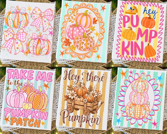 Preppy Pumpkin Patch PNG Bundle: Striped Fall Png, Autumn Vibes Png, Preppy Fall (Digital Download)