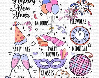 New Years Party 2024 Png, Cheers To The New Year PNG, Happy New Year 2024 Png, Trendy New Years 2024, Hello New Year 2024 Png, New Years PNG