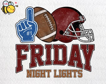 Friday Night Lights Distressed Football Png, Game Day Football, Football Season Png, Trendy Football Vibes Png, Retro Sports Png