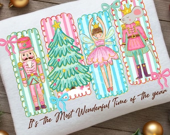 Preppy Christmas PNG: Nutcracker Ballet Christmas Png, It’s The Most Wonderful Time Of The Year (Digital Download)