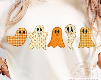 Fantasma autunnale pastello PNG: disegni retrò per applicazioni di Halloween (download digitale)