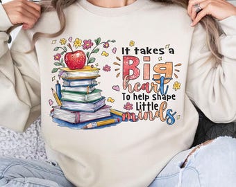 Det krävs ett stort hjärta för att forma små sinnen PNG, lärare Boho blommor PNG, undervisning är hjärtarbete, lärargåva PNG, tillbaka till skolan PNG