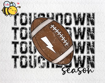 Touchdown Season Png, Fútbol angustiado Png, Trendy Football Vibes Png, Retro Sports Png, Touchdown Png para sublimación
