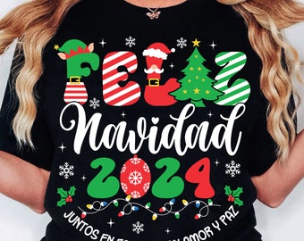 Spanish Christmas Svg, Feliz Navidad 2024 Svg, Christmas Svg, Merry Christmas Svg, Xmas Holiday Svg, Christmas Shirt Svg, Happy New Year Svg
