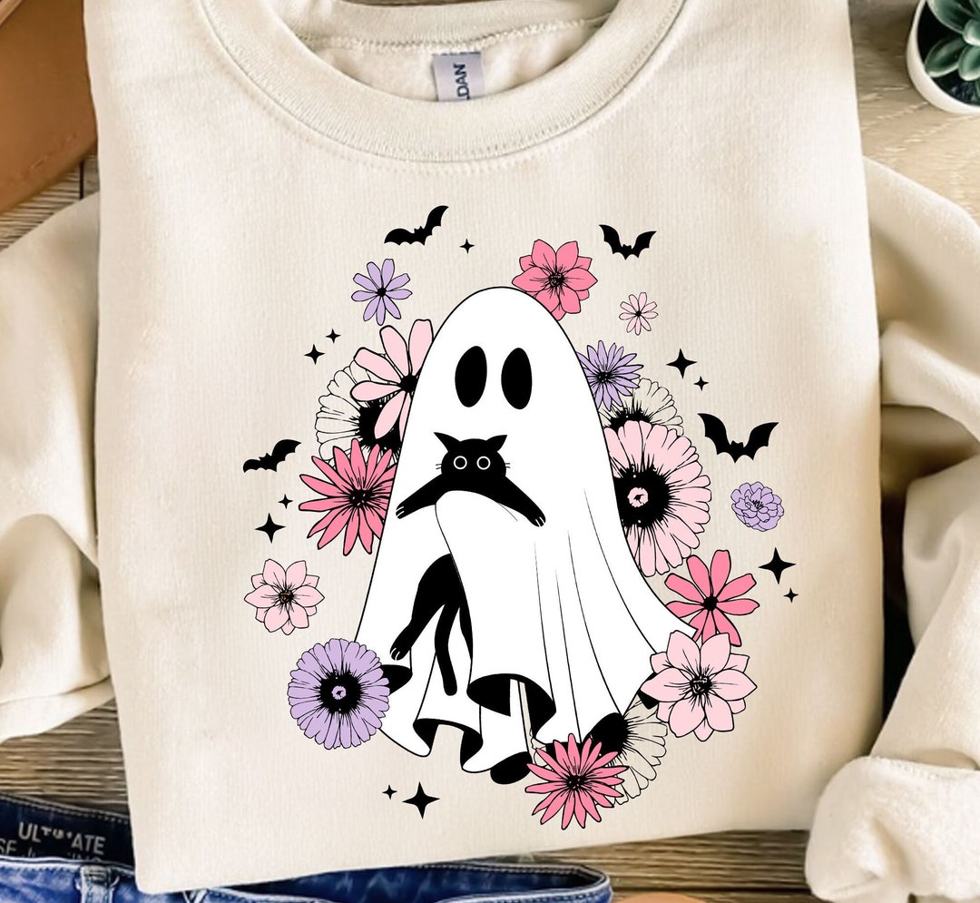 Ghost and Cat Png, Cute Cats Halloween Design, Unique Cat Sublimation ...