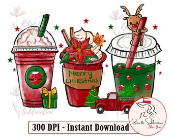 Christmas Coffee Sublimation Print, Christmas Coffee Png, Christmas Png, Merry Christmas PNG, Christmas Gifts, Coffee Christmas Png, PNG