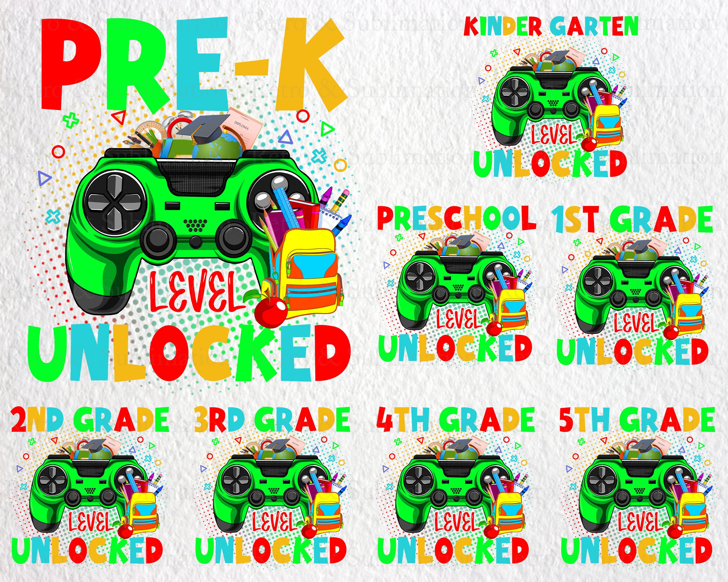Level Unlocked Awesome Png Bundle, Back to School Png for Gamers, 1st ...