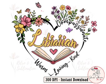 Librarian Png, Floral Png, Books Design, Heart Png, Reading Png, Books Png, Teacher Png, Sublimation Png, Freedom To Read, Banned Books Week