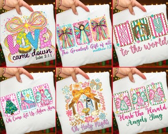 Christian Christmas PNG Bundle: Watercolor Nativity, Angels (Digital Download)