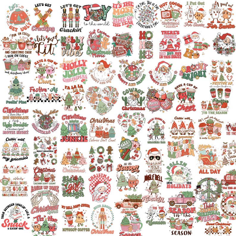 Mega Bundle Christmas PNG: 650 Files Christmas PNG SVG, Merry Christmas ...