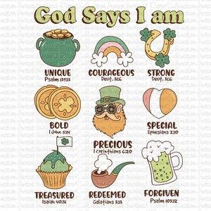 God Says I Am St Patrick&#39;s Day Png, Retro St Patrick Day Png, Kids St Patricks Day Png,St Patricks Day, Cute St Patricks Day, Sublimation