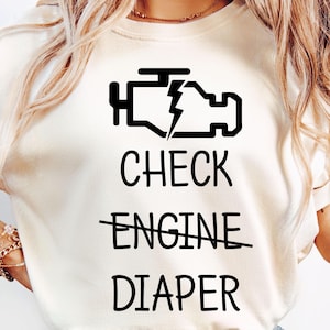 Check Engine Diaper SVG, Check Diaper Svg Design For Baby Shirt, New Baby Svg, Cute Baby Sublimation, Funny Baby Designs, Instant Download