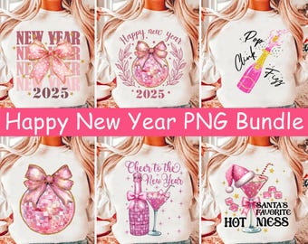 Glitter New Year 2025 Png Bundle, New Year Coquette Bow Png, Happy New Years Png, Pink Disco Ball Png, New Year Eve Png, New Year Shirt
