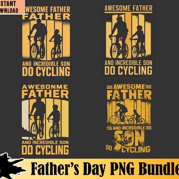 Fathers Day Png Bundle, Cycling Dad Png, Dad Sublimation, Father and Children Png, Matching Fathers Day Png, Retro Dad Png, Digital Download