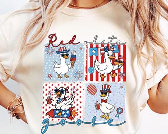 Red White and Goose 4th of July Png, Cute American Goose Png, Patriotic Goose Png, Memorial Day, USA PNG, Independence Day Png, America Png