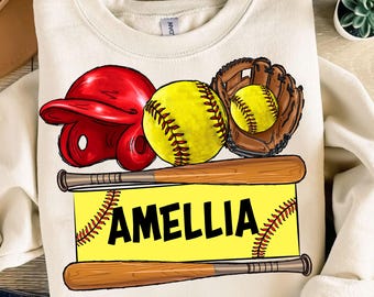 Personalisierte Softball Png, Spieltag Softball Png, individuelle Softball Name Png, Softball Team Png, digitaler Download für Shirts und Geschenke
