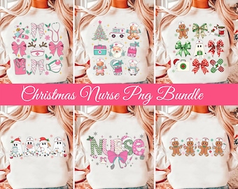 Krankenschwester Weihnachten Png Bundle, Krankenschwester Weihnachten Kokette Png, frohe Weihnachten Png, Krankenschwester Leben Png, Schule Krankenschwester Png, Geschenke für Krankenschwester, Weihnachtshemd