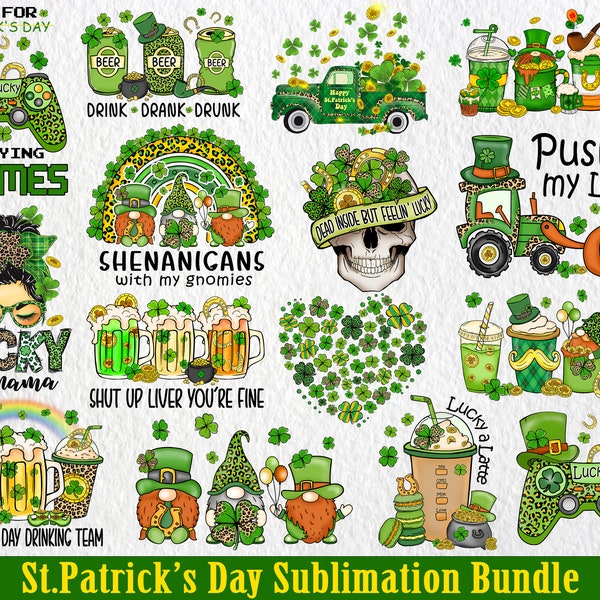 St Patricks Day Png Bundle, Gnome Png, Beer, Coffee, Game Controller Png, St Patricks Day, Leopard Png, Holiday Png, St Patricks Day Png