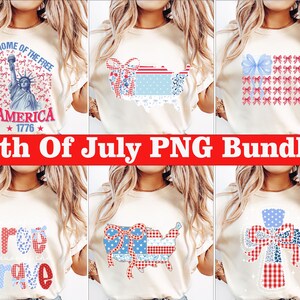 4th Of July Png Bundle, Patriotic Shirt Designs, USA Flag Bow Png, Independence Day Sublimation, America Map PNG, Red White Blue Png