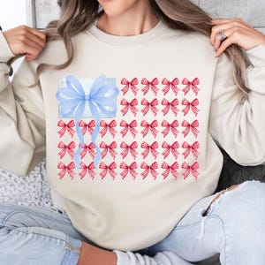 Preppy American Flag Png, Preppy Bow Flag Png, Fourth Of July Png, America Png, Freedom Png, Independence Day Png, American Girl Png