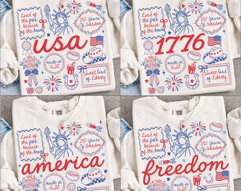 Pacchetto di immagini PNG a tema patriottico: 250 anni di libertà PNG, 4 luglio PNG, Giorno dell'Indipendenza (Download digitale)