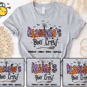 Personnalisation, Image de grand-mère boo, joyeux Halloween png, nom personnalisé, chapeau de sorcière png, citrouille d'Halloween pour sublimation