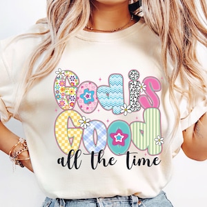 Preppy God is Good All The Time PNG, Christian Women Png, Preppy Everyday Christian Png, Bible Verse Png, Jesus Checkered, Jesus Quote PNG