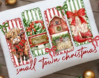 Vintage Christmas PNG: Small Town Christmas Png, Farmhouse Christmas, Country Christmas Sublimation