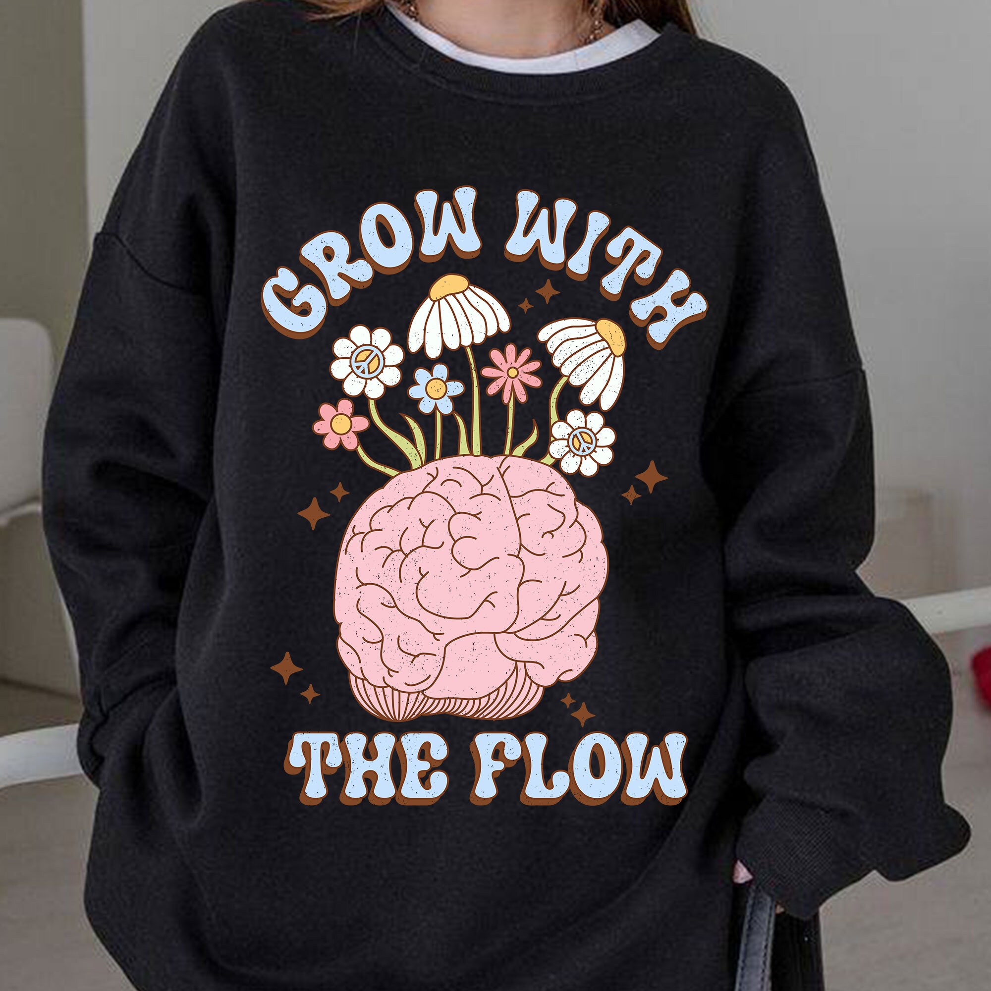 Brain Flower Png, Mental Health Png, Grow With the Flow Png ...