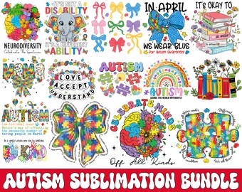 Autism Subliamtion Bundle, Autism Awareness Coquette Png, Puzzle Autism, Autism Mama Png, It's Okey To Be Different Png, Autism Shirt Design