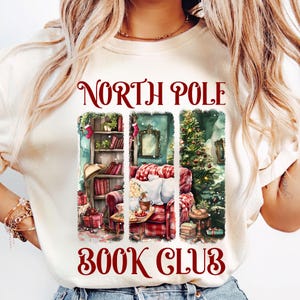 Christmas Book Png, North Pole Book CLub Png, All Booked for Christmas Png, Book Lovers Png, Christmas Png, Librarian Gift Png, Xmas Shirt