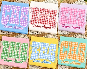 Custom School Initials PNG: Gingham School Spirit Png, Back To School Png, Personalized Mascot Team (Digital Download)