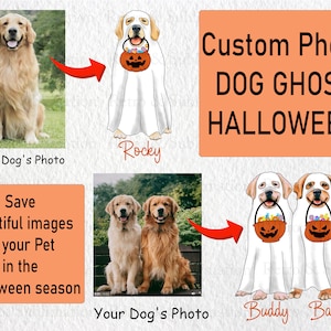 Custom Photo Dogs Ghost Halloween Png, Retro Spooky Season, Personalized Dogs Funny Halloween Cute Dog Ghost, Funny Halloween Pumpkin Png