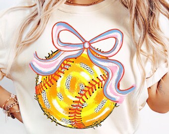 Softball Bow Png, Coquette Bow Softball Png Sublimation, Softball Mom Png, Softball Season Png, Game Day Png, Png for Shirts and Gifts