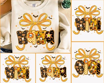 Halloween Mama Png, Fall Leopard Mama Ghost Png, Spooky Season Png, Cute Leopard Pumpkin Png, Mama/Gigi/Nana/Mini Halloween Shirt Design