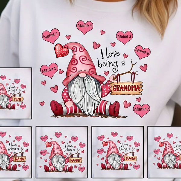 Personalized Valentines Gnome Grandma Png, Valentine Gnome PNG, Valentine Day Png, Happy Valentines Day, Valentine Design, LOVE Gnome PNG