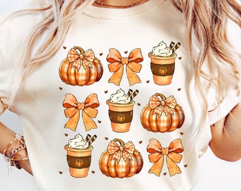 Coquette Pumpkin Spice Latte Png, Caffè Pumpkin Spice Png, Autunno Png, Stagione accogliente Png, Vibrazioni autunnali Png, Stagione della zucca Png, File digitali