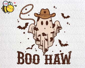 Spooky Boo Haw Png, Western Halloween Png, Cowboy Ghost Png, Spooky Season Png, Happy Halloween Png, Trick Or Treat Png, Spooky Png