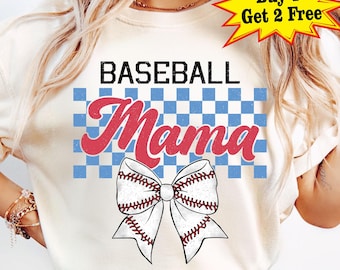 Baseball Mama Png, Sports Mom Sublimation, Checkered Baseball Bow, Game Day Shirt Design, Baseball Mom Png, Baseball Shirt, Digital Download