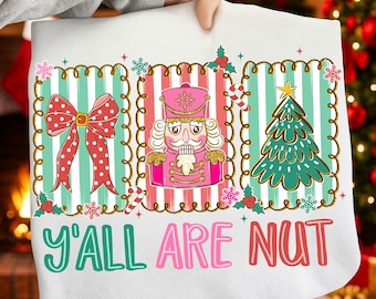 Merry Christmas Y'all Nutcracker PNG: Holiday Tree Digital Download